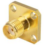 4-Hole Flange Panel Mount SMA Connector (Jack,Female,50Ω) L14.8mm